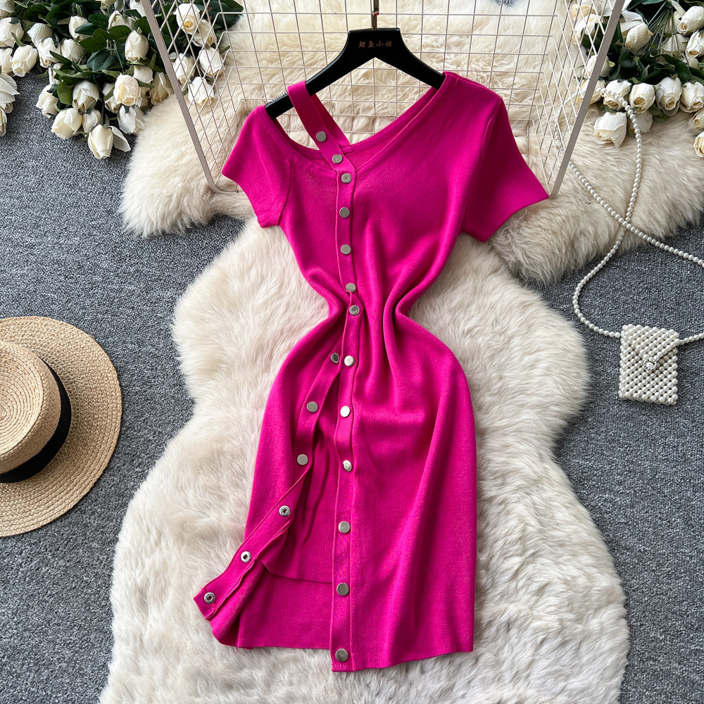 Wrap Dress Work - 여성 미디 길이 드레스 섹시한 Y2K
