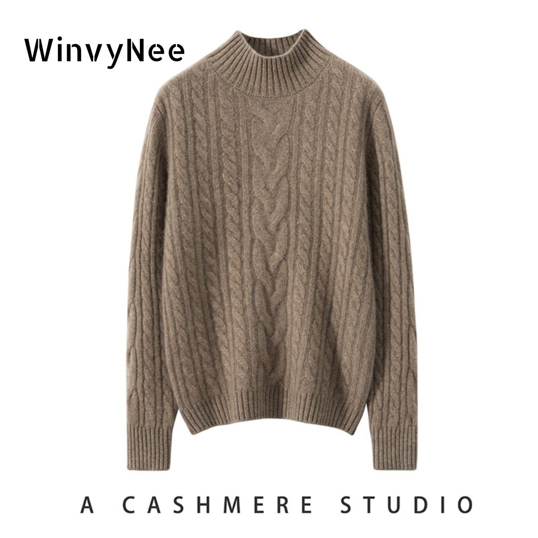 WinvyNee 여성 의류 캐시미어 울 베이지 스웨터  - Cashmere Sweater Formal 리뷰 및 가격