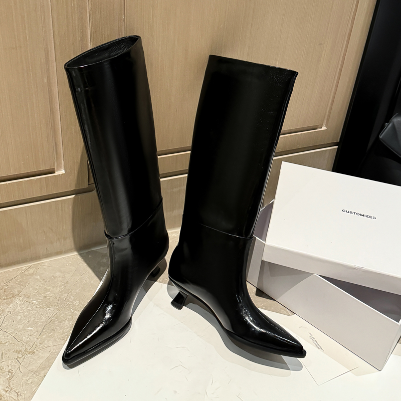 QUTAA 패션 뉴스 여성 니하이 부츠 포인티드 토 겨 - Kitten Heel Women 리뷰 및 가격
