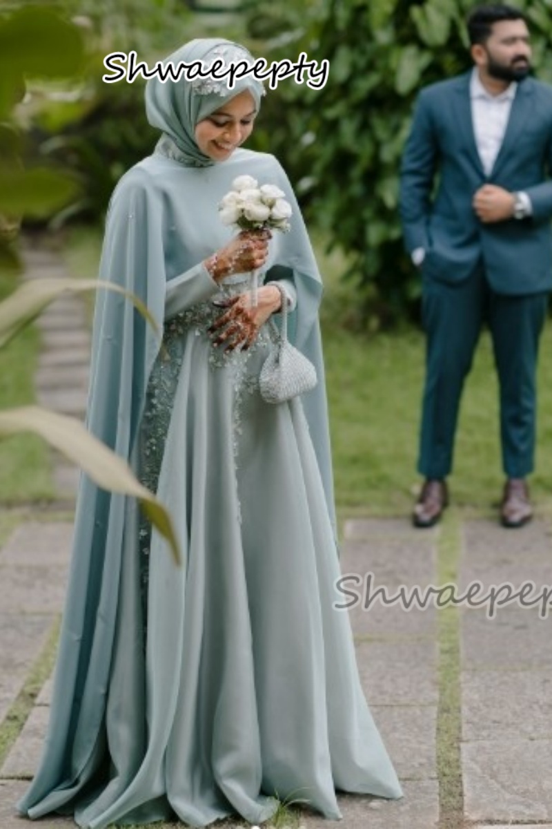 케이프 아랍어 두바이 Hijab a 라인 쉬폰 댄스 파 - Women Formal Wear Hijab 리뷰 및 가격