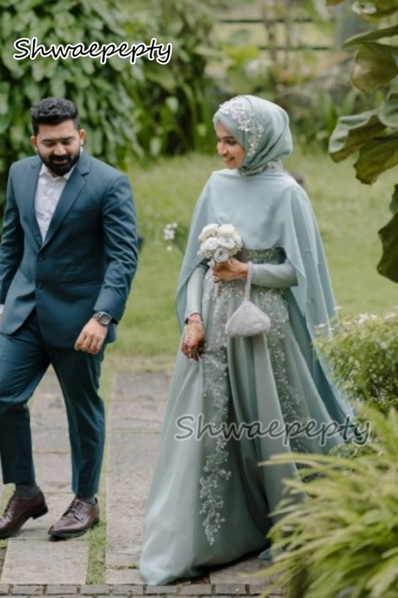 케이프 아랍어 두바이 Hijab a 라인 쉬폰 댄스 파 - Women Formal Wear Hijab 리뷰 및 가격