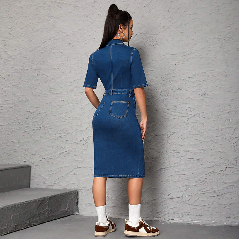 여성 롱 드레스 턴다운 칼라 하프 슬리브 Y2K 스트릿 - Wrap Dress Work 리뷰 및 가격