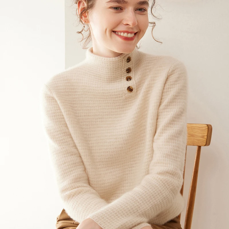 WinvyNee 여성용 캐시미어 울 스웨터 버튼이 있는 - Cashmere Sweater Formal 리뷰 및 가격
