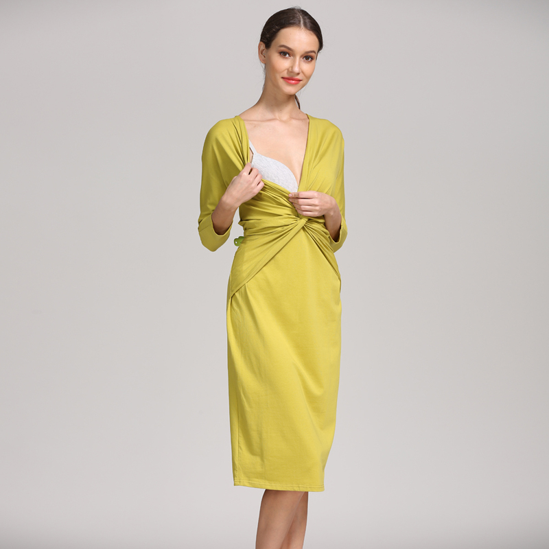 트위스트 프론트 랩 수유 임부복 V넥 7부 소매 리프트 - Wrap Dress Work 리뷰 및 가격