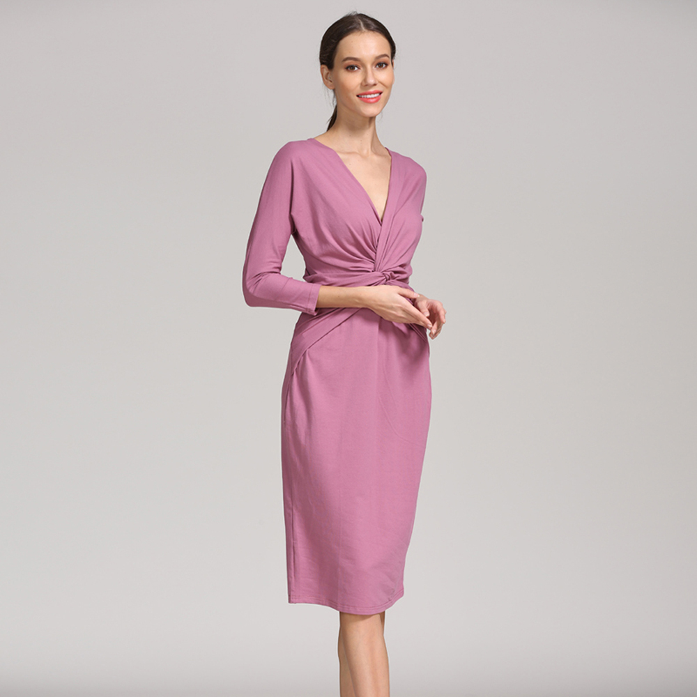 트위스트 프론트 랩 수유 임부복 V넥 7부 소매 리프트 - Wrap Dress Work 리뷰 및 가격