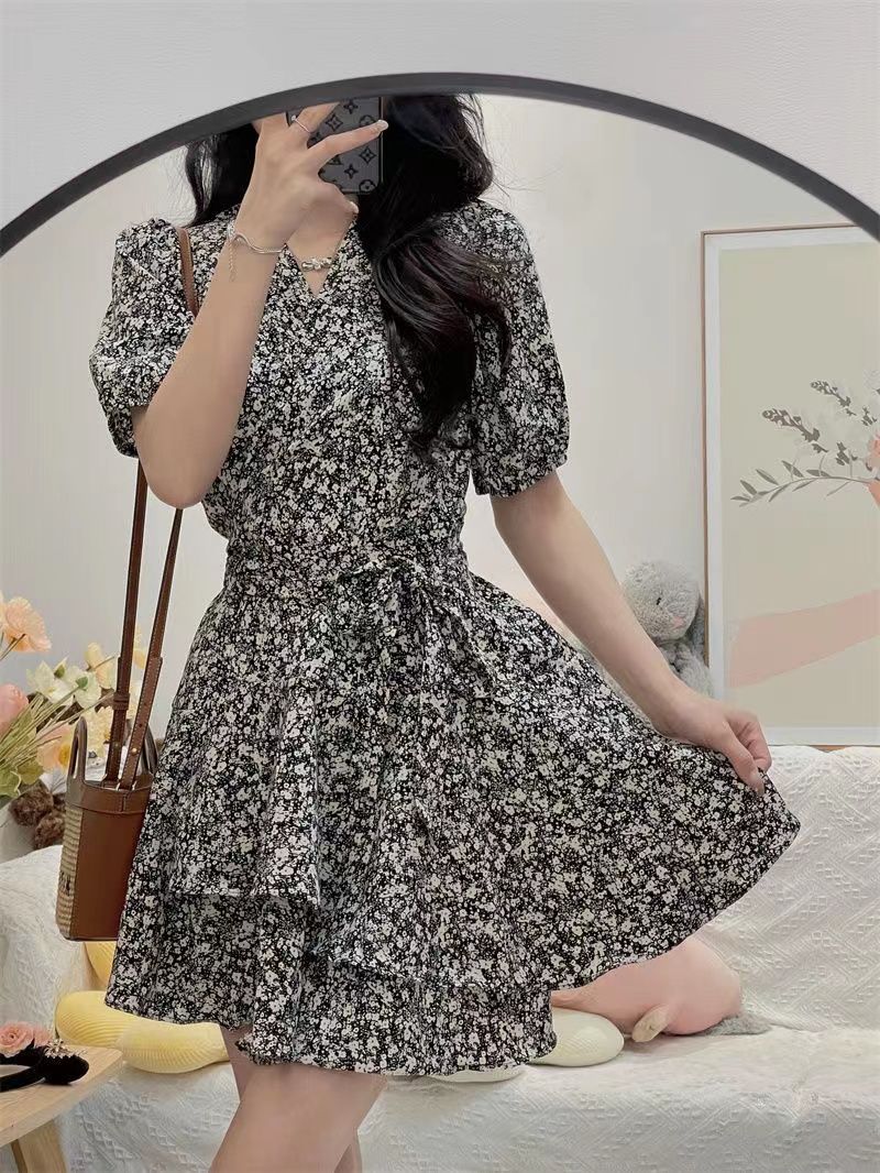 리틀 데이지 바디콘 여성용 드레스, 퍼프 슬리브, 빈티 - Wrap Dress Work 리뷰 및 가격