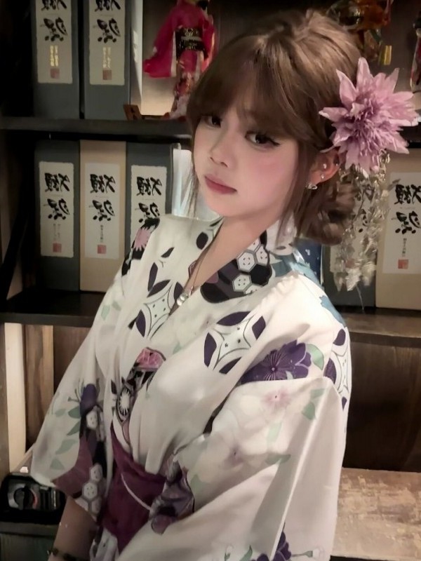여성용 전통 보라색 기모노 목욕 가운, 사진 스튜디오, - Women'S Formal Traditional Wear 리뷰 및 가격