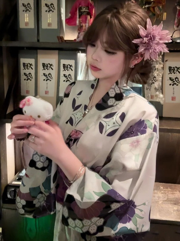 여성용 전통 보라색 기모노 목욕 가운, 사진 스튜디오, - Women'S Formal Traditional Wear 리뷰 및 가격