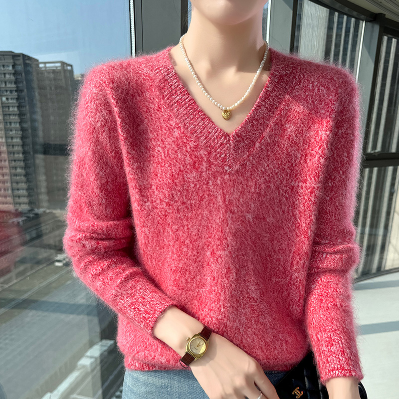 가을, 겨울 새로운 컬러 원사 V 넥 밍크 캐시미어 스 - Cashmere Sweater Formal 리뷰 및 가격